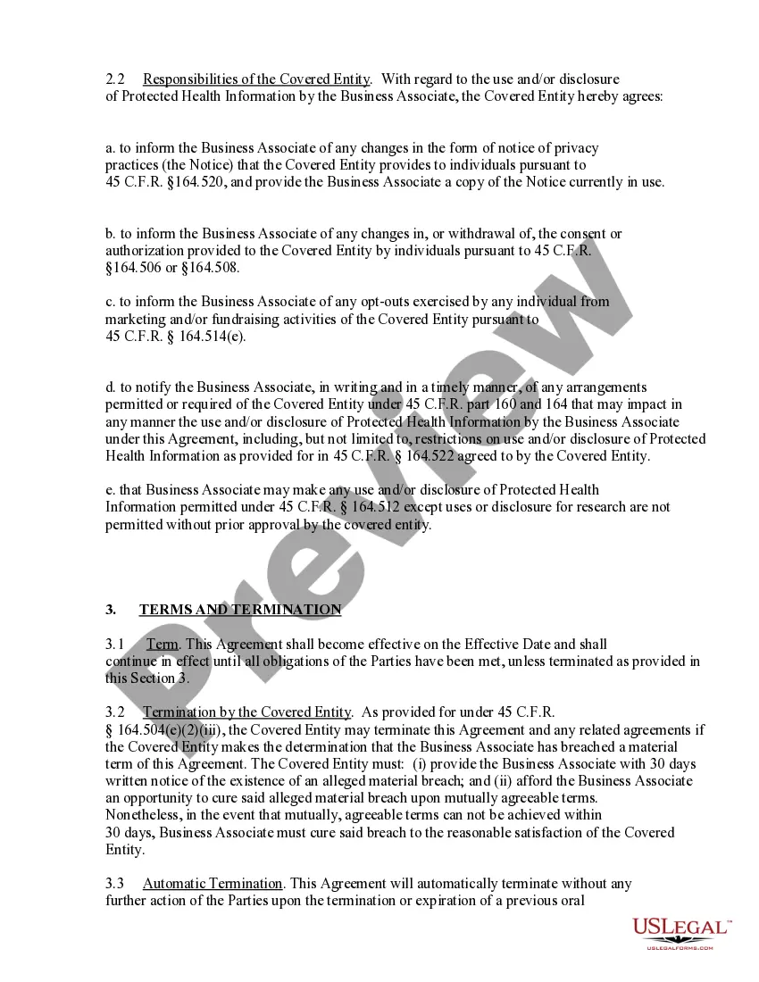Preview HIPAA Business Associates Agreement for Telephone Answering Service