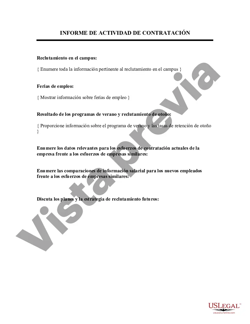 Preview Informe de actividad de reclutamiento - Eventos