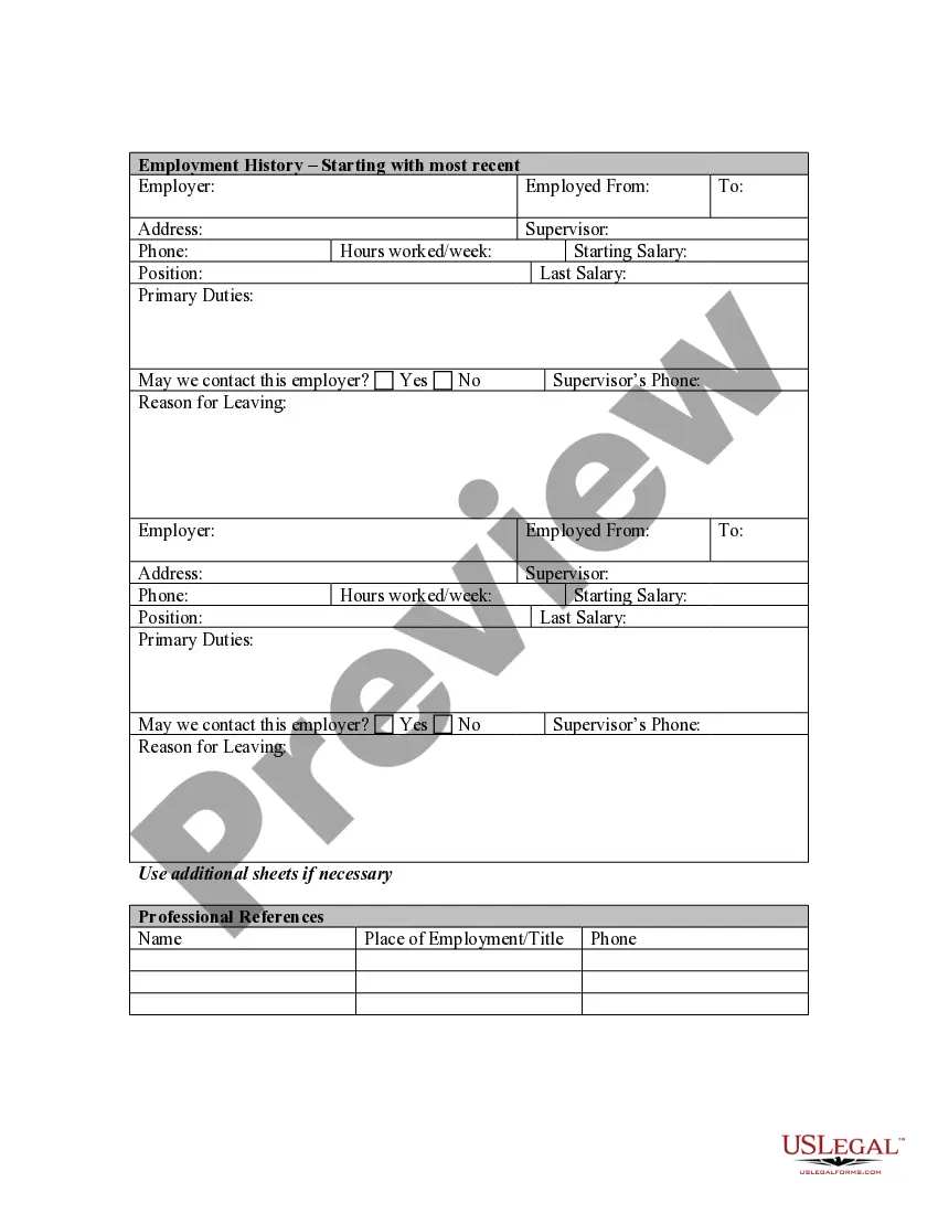 Get Application for Work or Employment - Clerical, Exempt, Executive, or Nonexempt Position Preview Application for Work or Employment - Clerical, Exempt, Executive, or Nonexempt Position