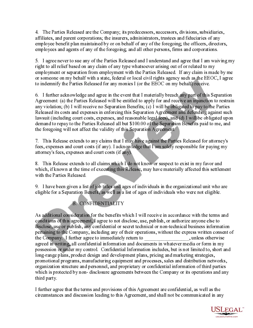 Preview Separation, Confidentiality, and Noncompetition Agreement and Release