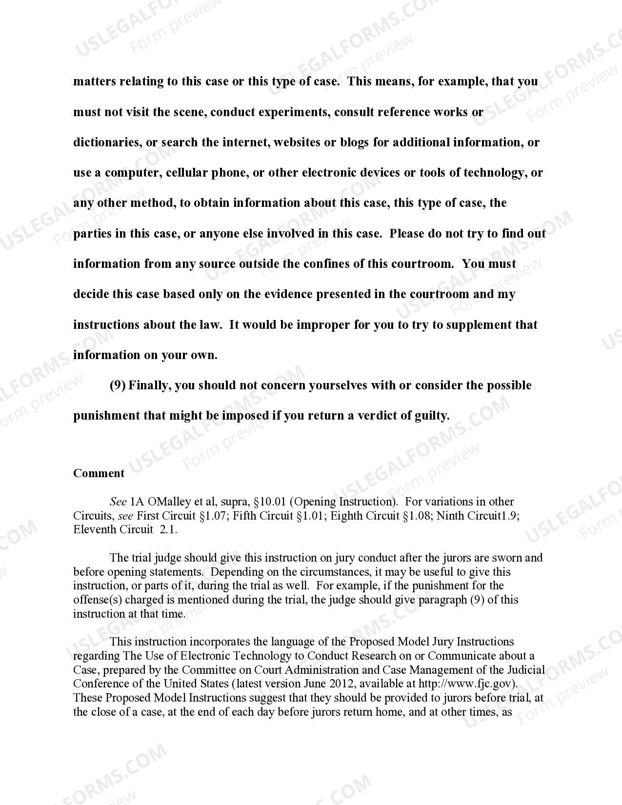 Preview Conduct of the Jury