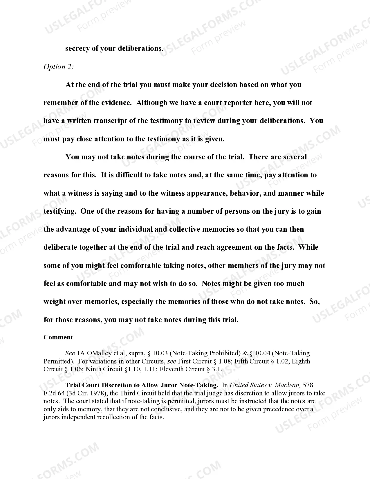 Preview Note Taking by Jurors