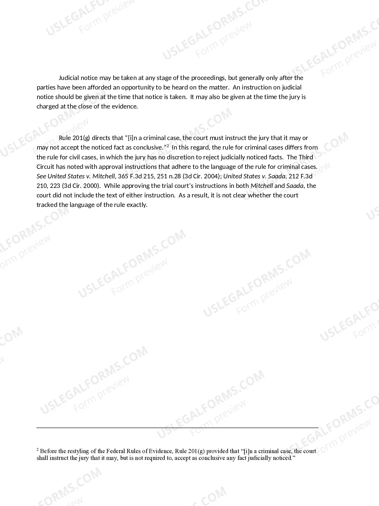 Preview Judicial Notice (F.R.E. 201)