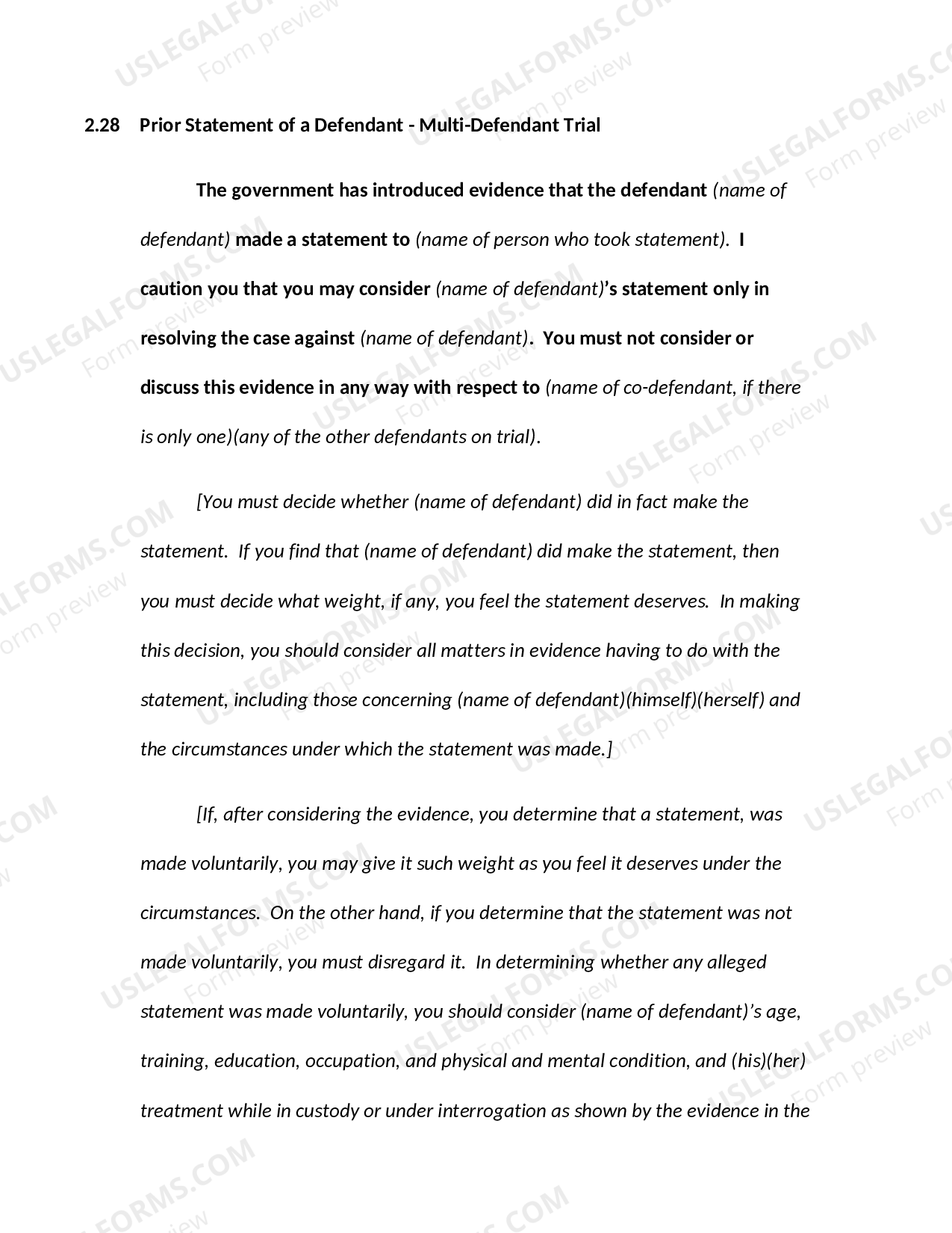 Prior Statement of a Defendant - Multi-Defendant Trial (revised 2016 ...