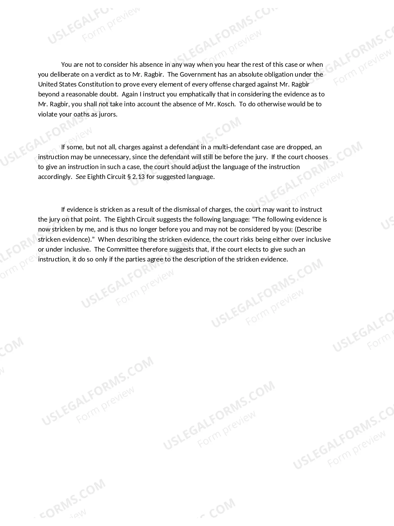 Preview Disposition During Trial of All Charges Against One or More Co-Defendant(s)