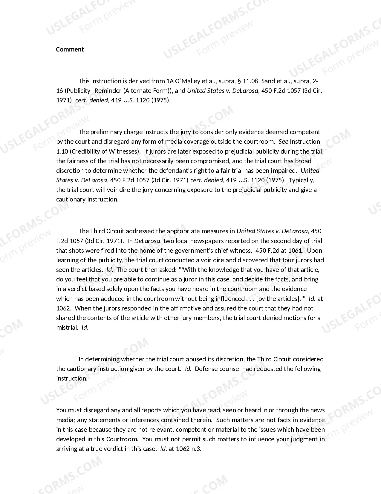 Preview Prejudicial Publicity During Trial