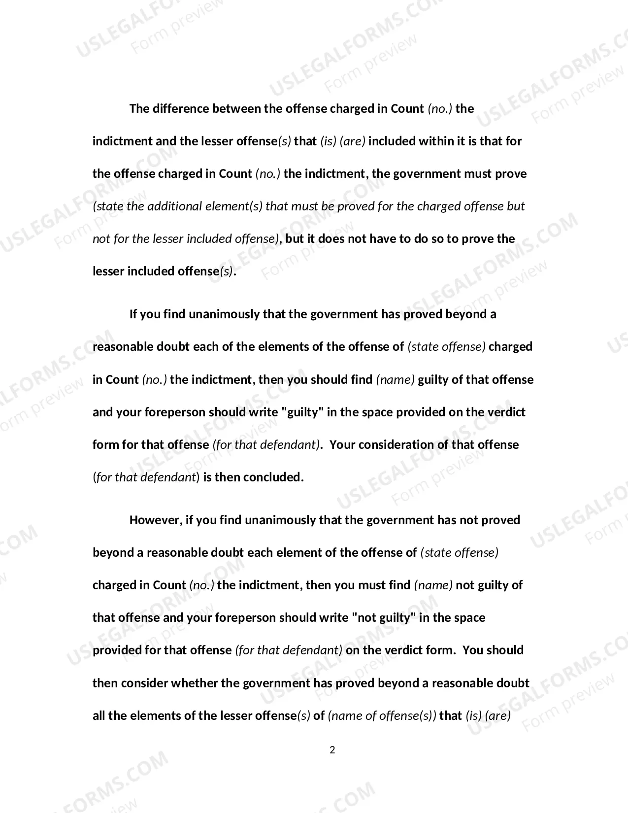 Preview Lesser Included Offenses