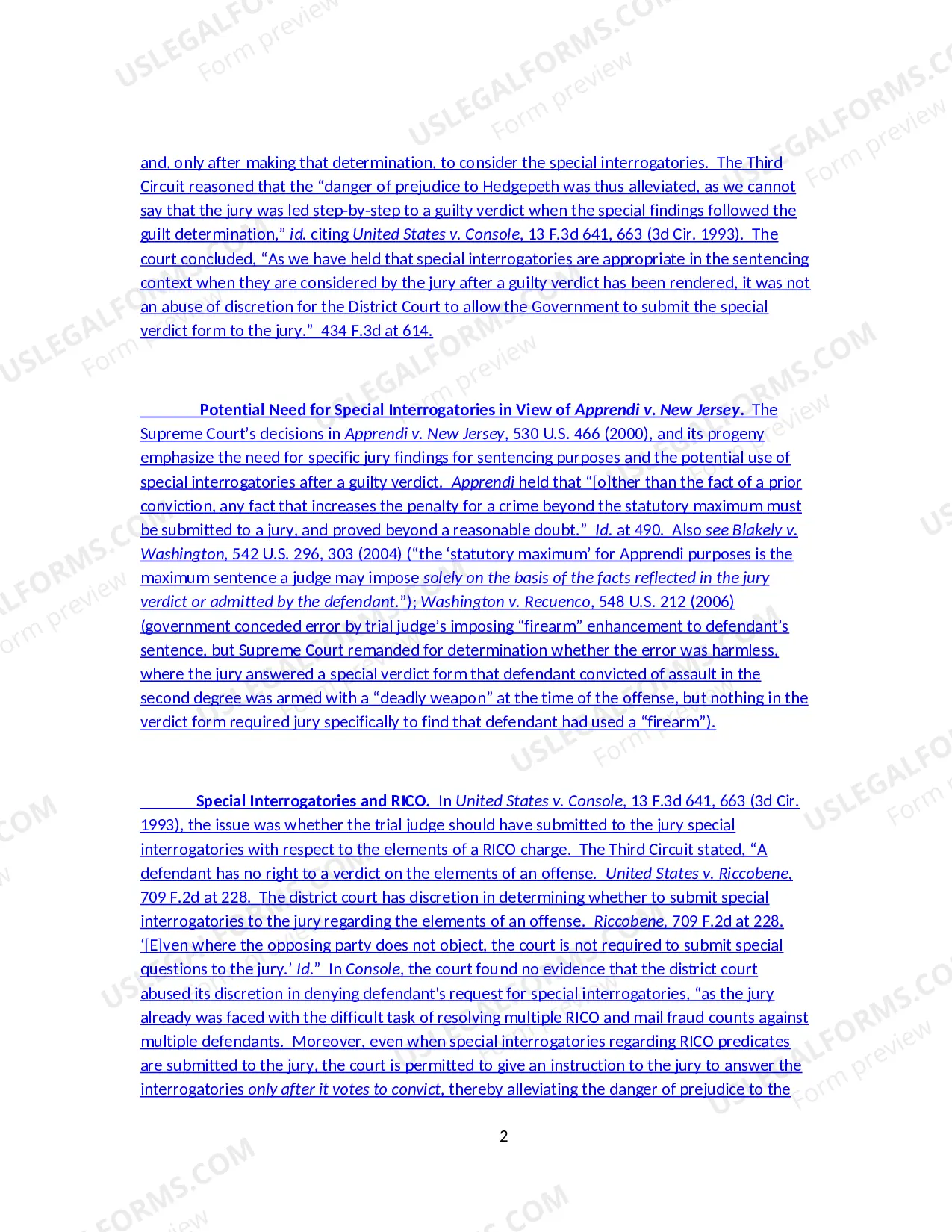 Preview Special Verdict Form; Special Interrogatories