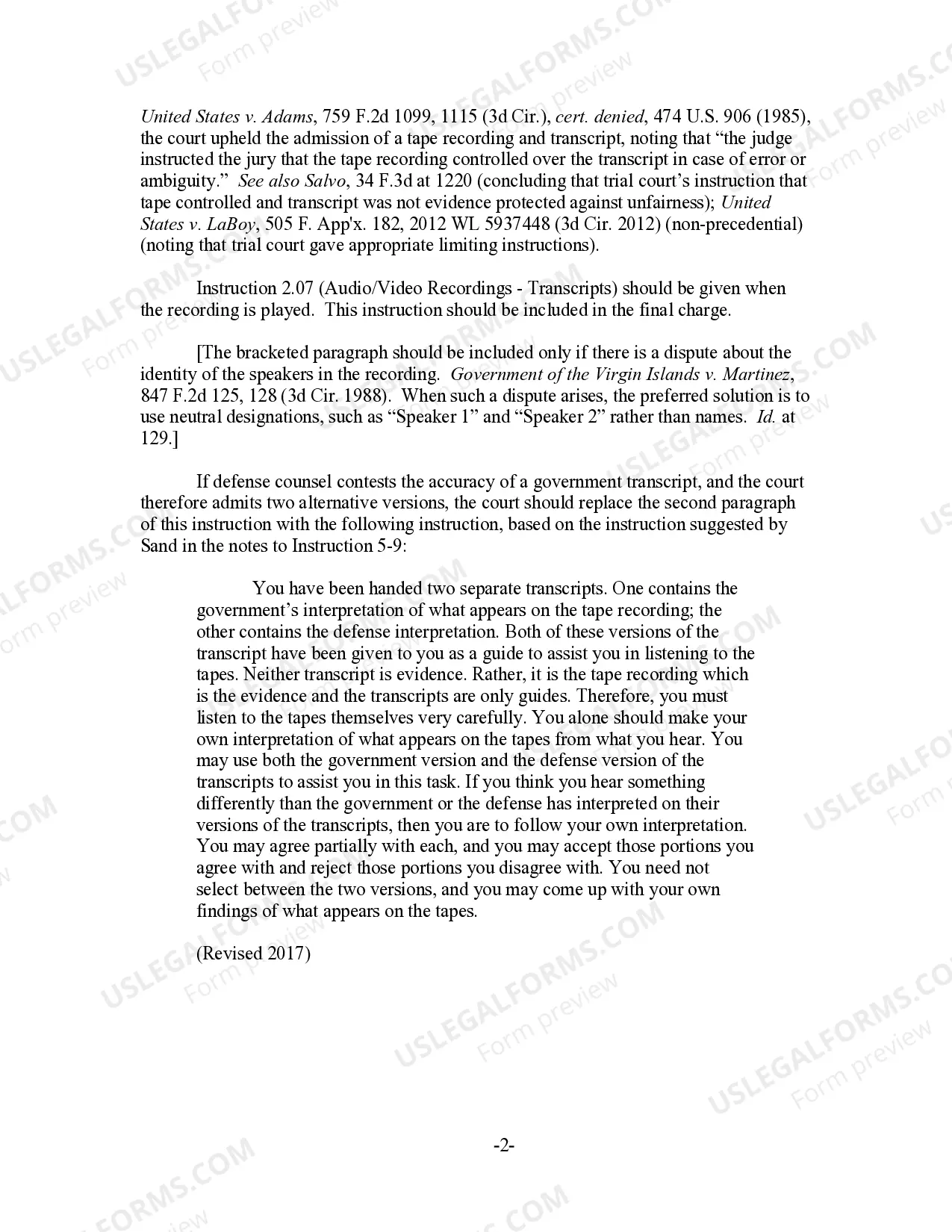 Preview Audio/Video Recordings - Transcripts (revised 2017)