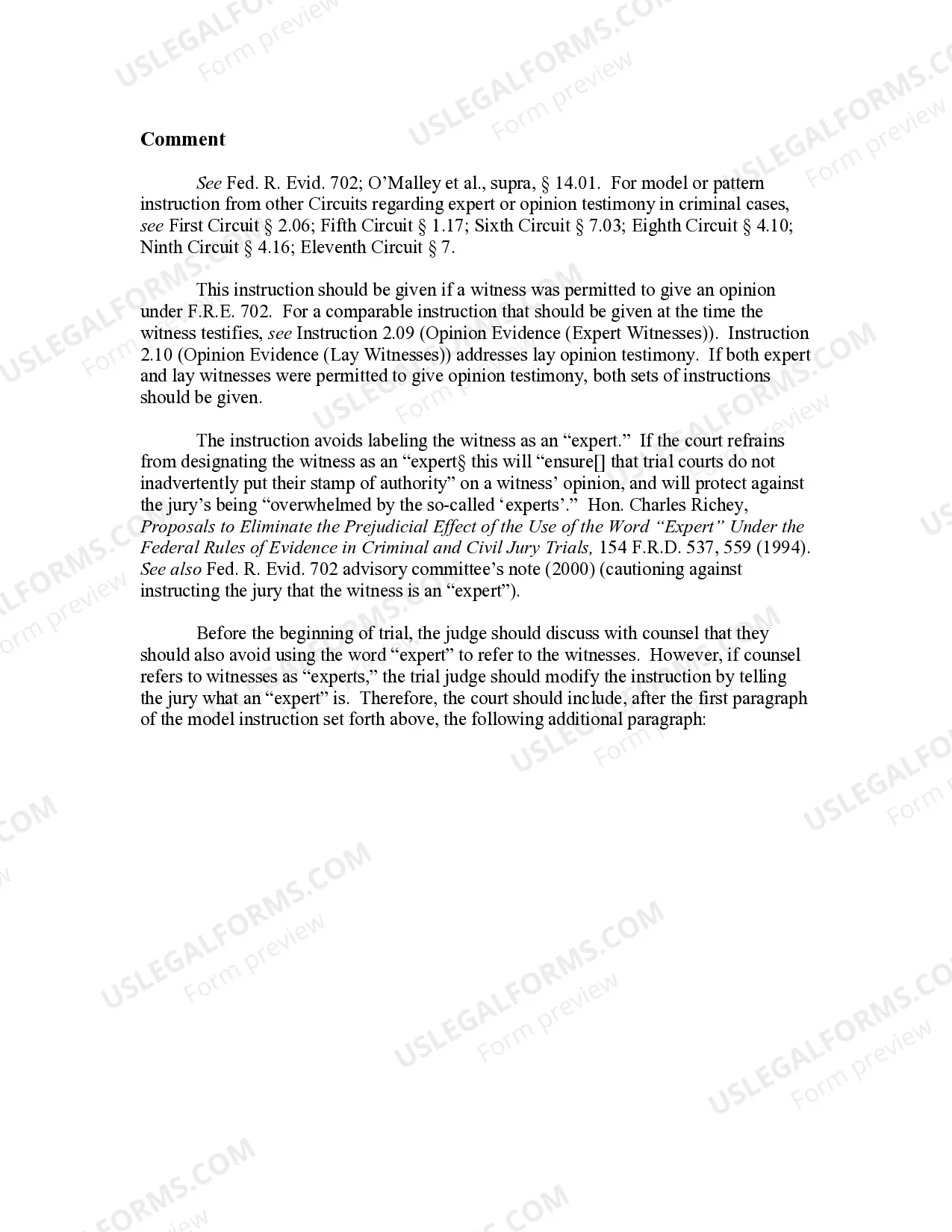 Preview Opinion Evidence (Expert Witnesses)
