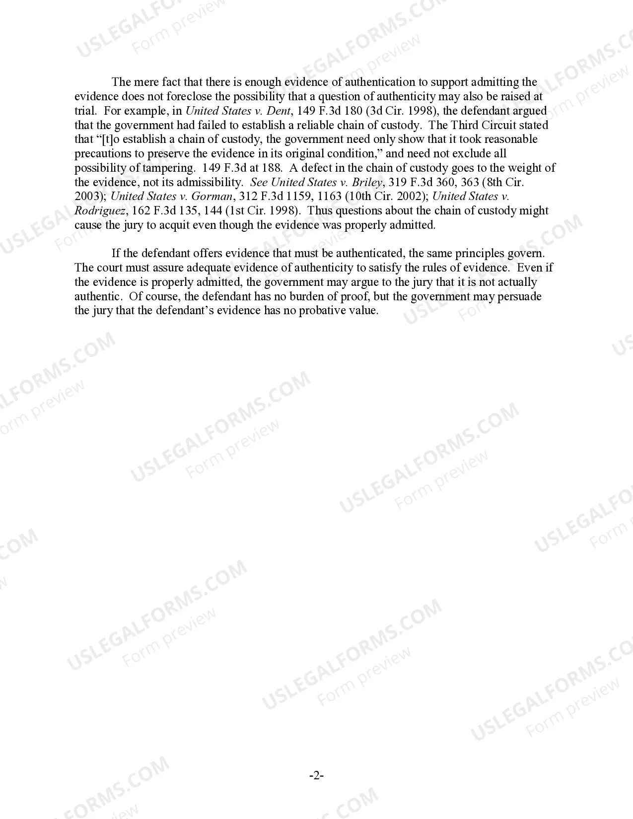 Preview Chain of Custody