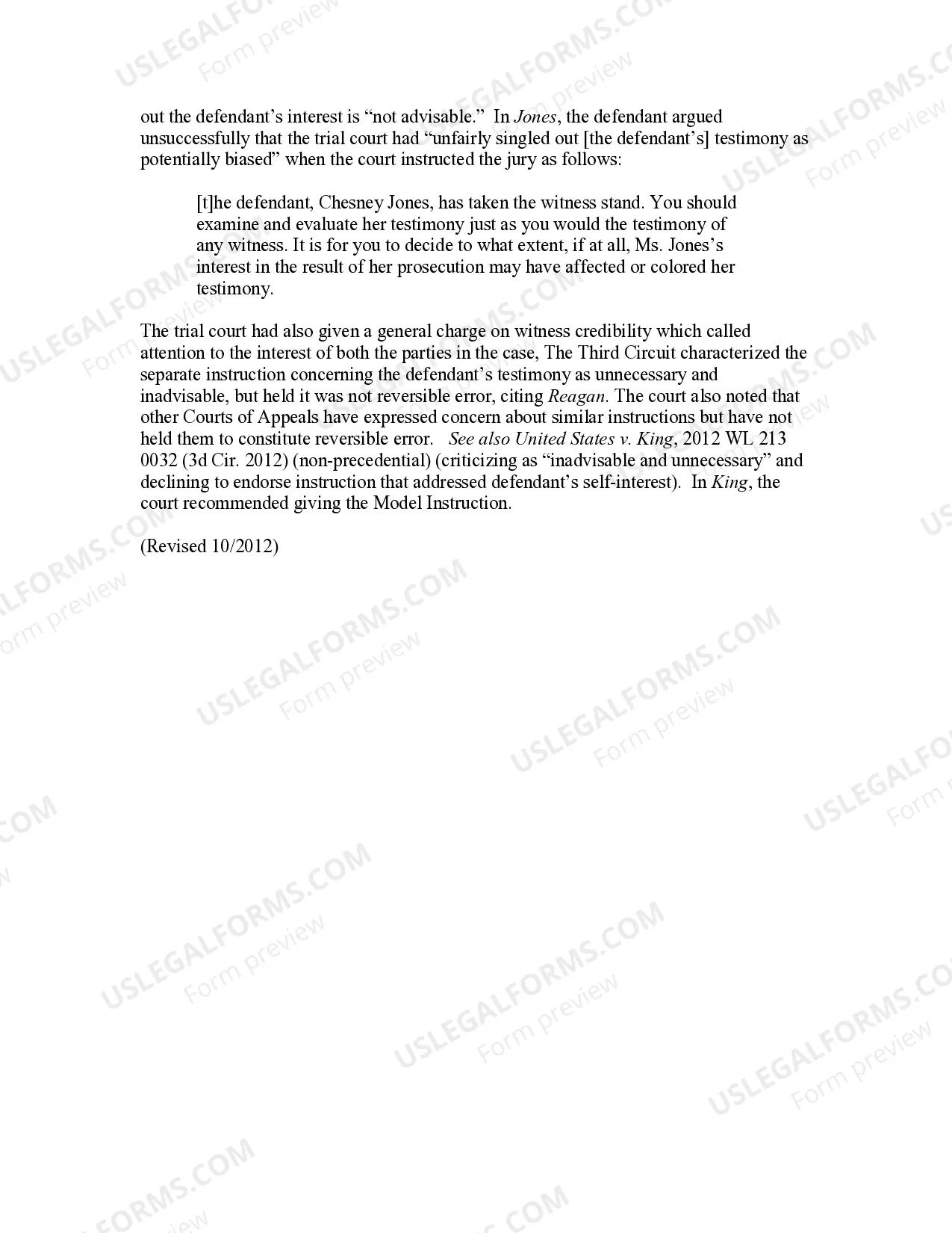 Preview Defendant's Testimony