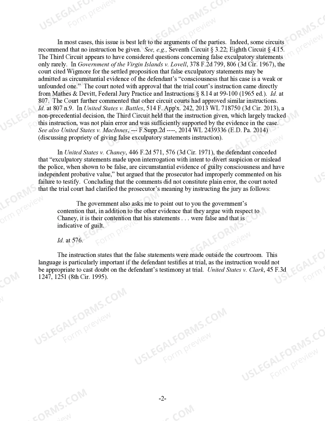 Preview Consciousness of Guilt (False Exculpatory Statements) (revised 2014)