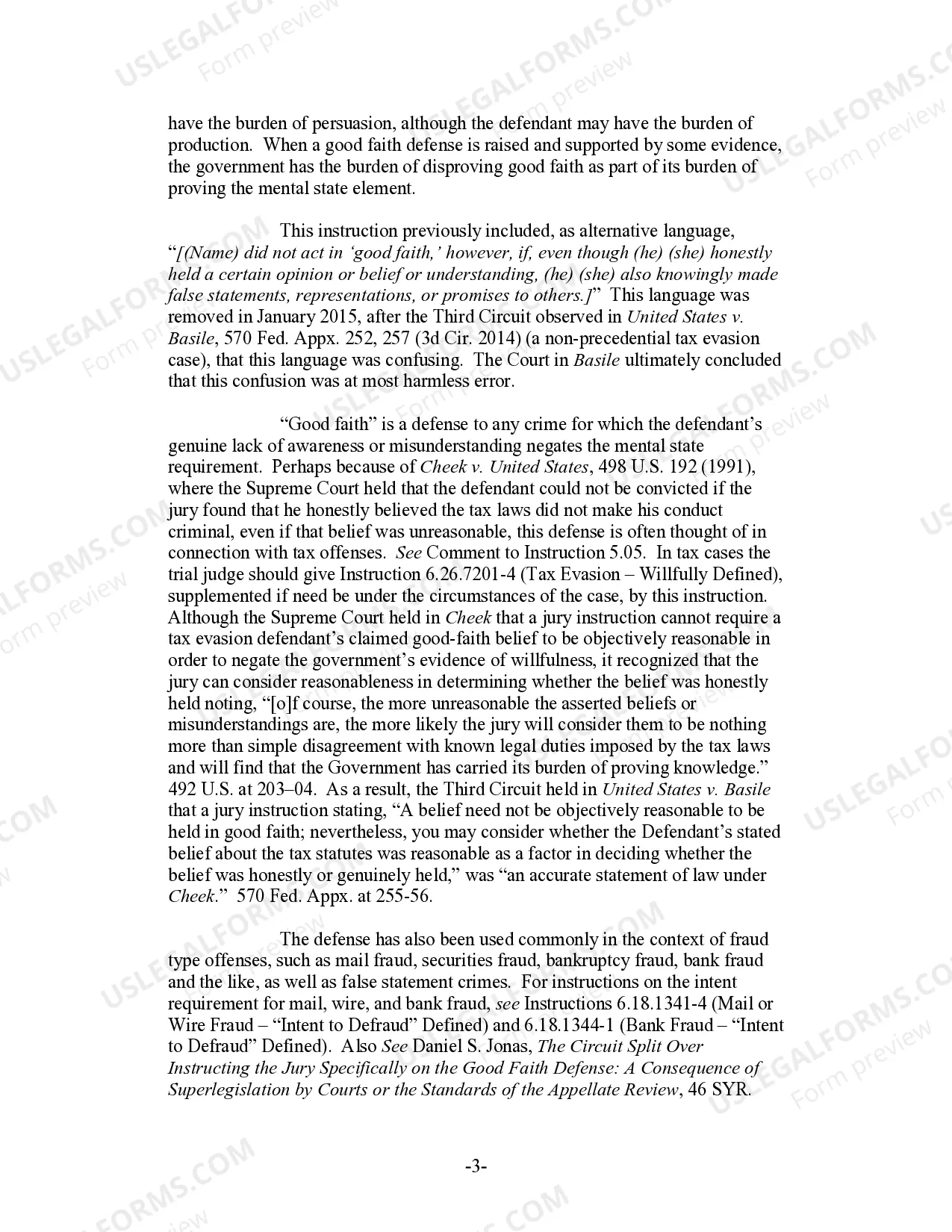 Preview Good Faith Defense