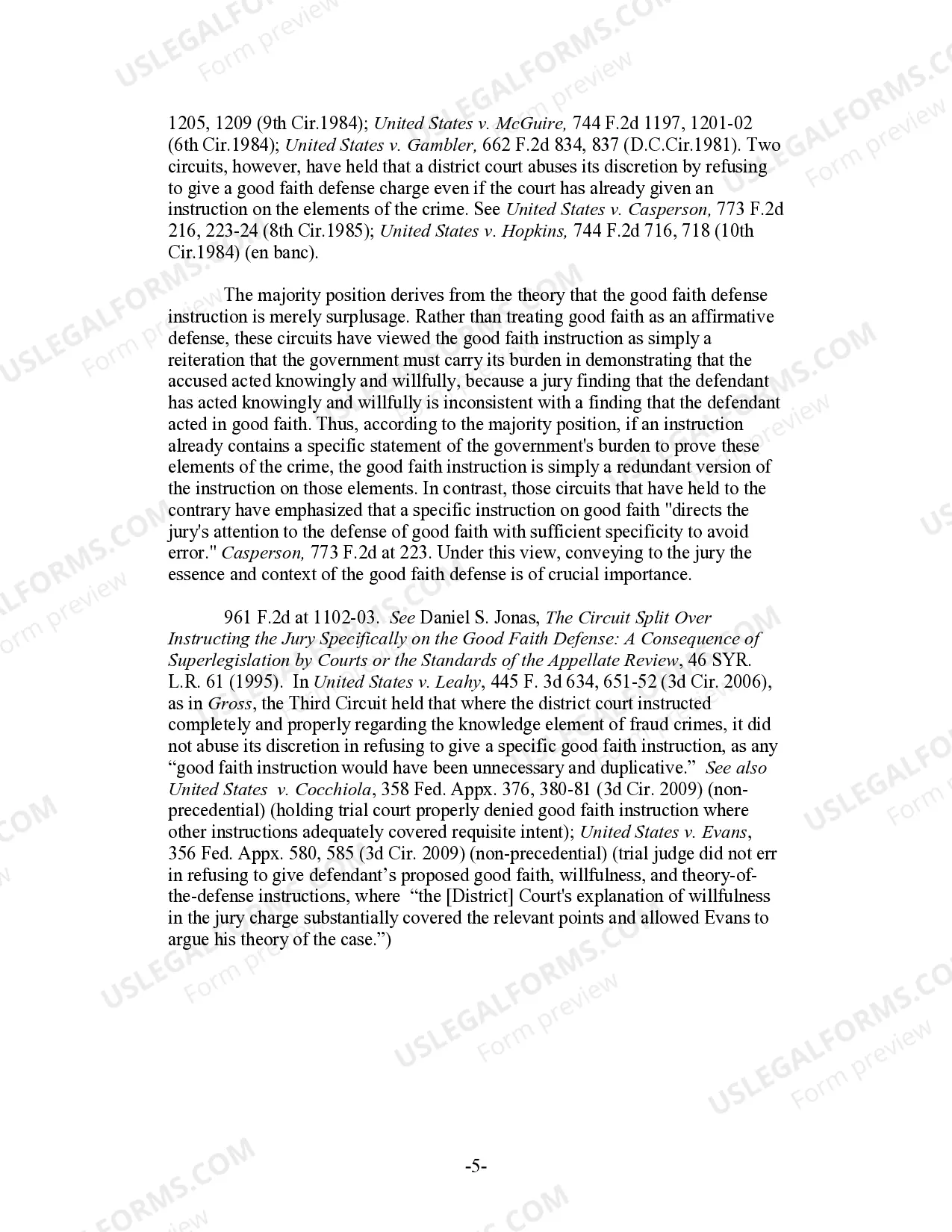 Preview Good Faith Defense