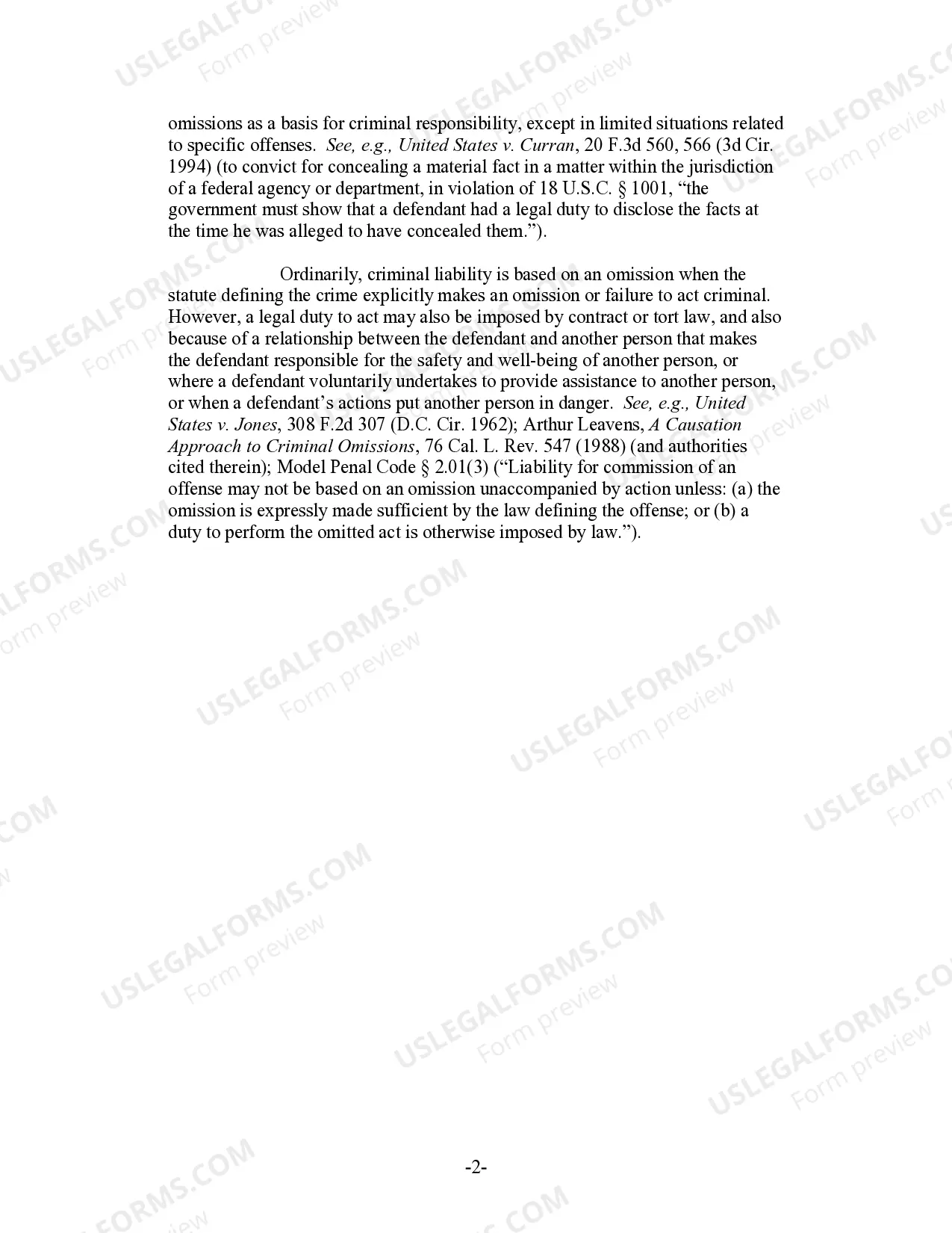 Preview Failure to Act (Omissions)