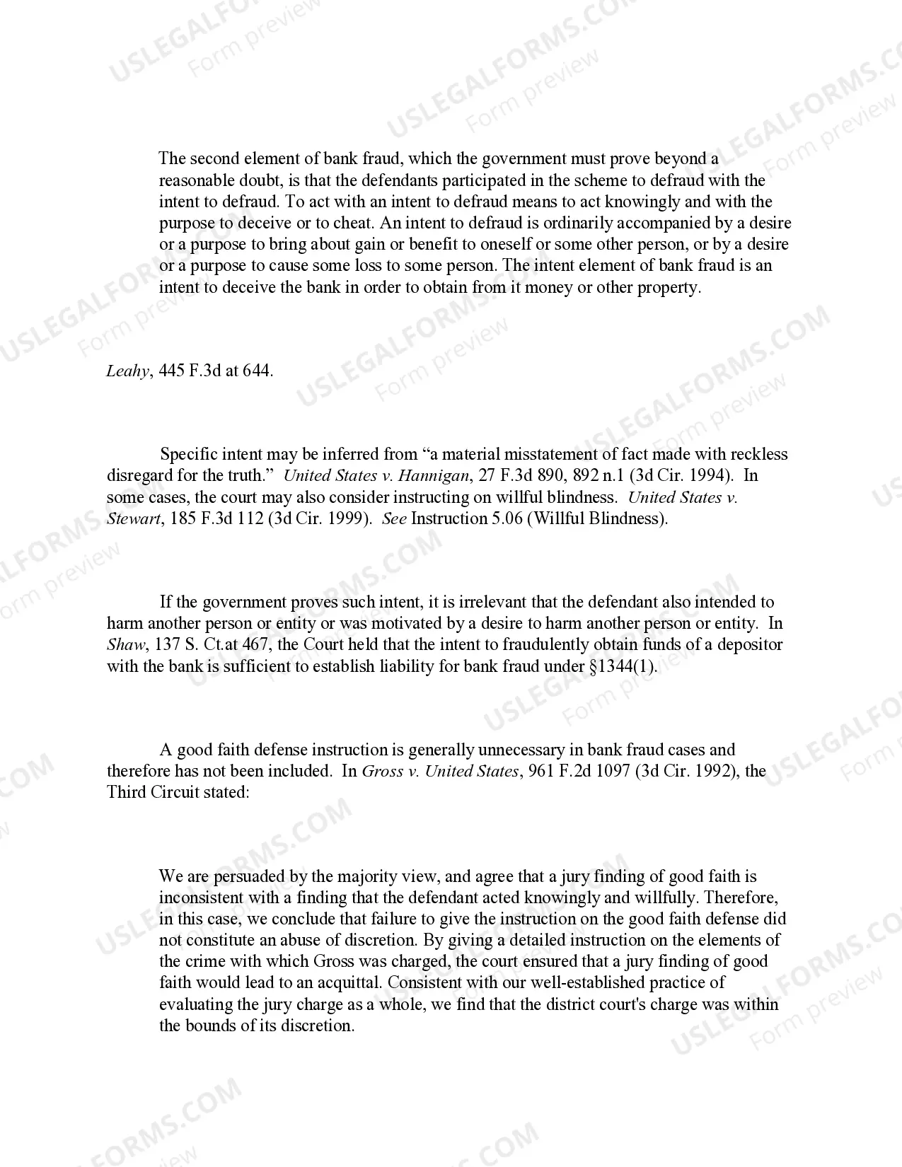 Preview Bank Fraud - "Intent to Defraud" Defined (revised 2014) (revised 2017)