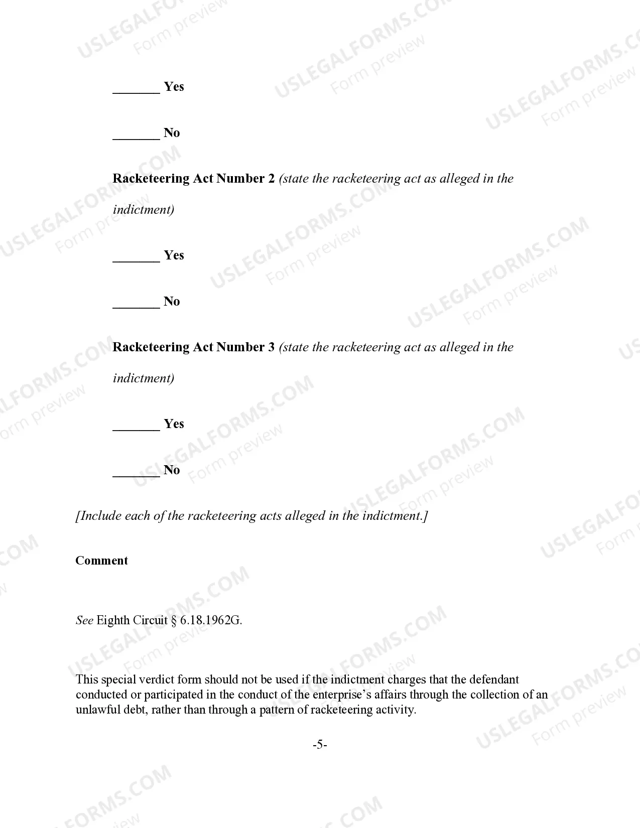 Preview RICO - Verdict Form and Special Interrogatories