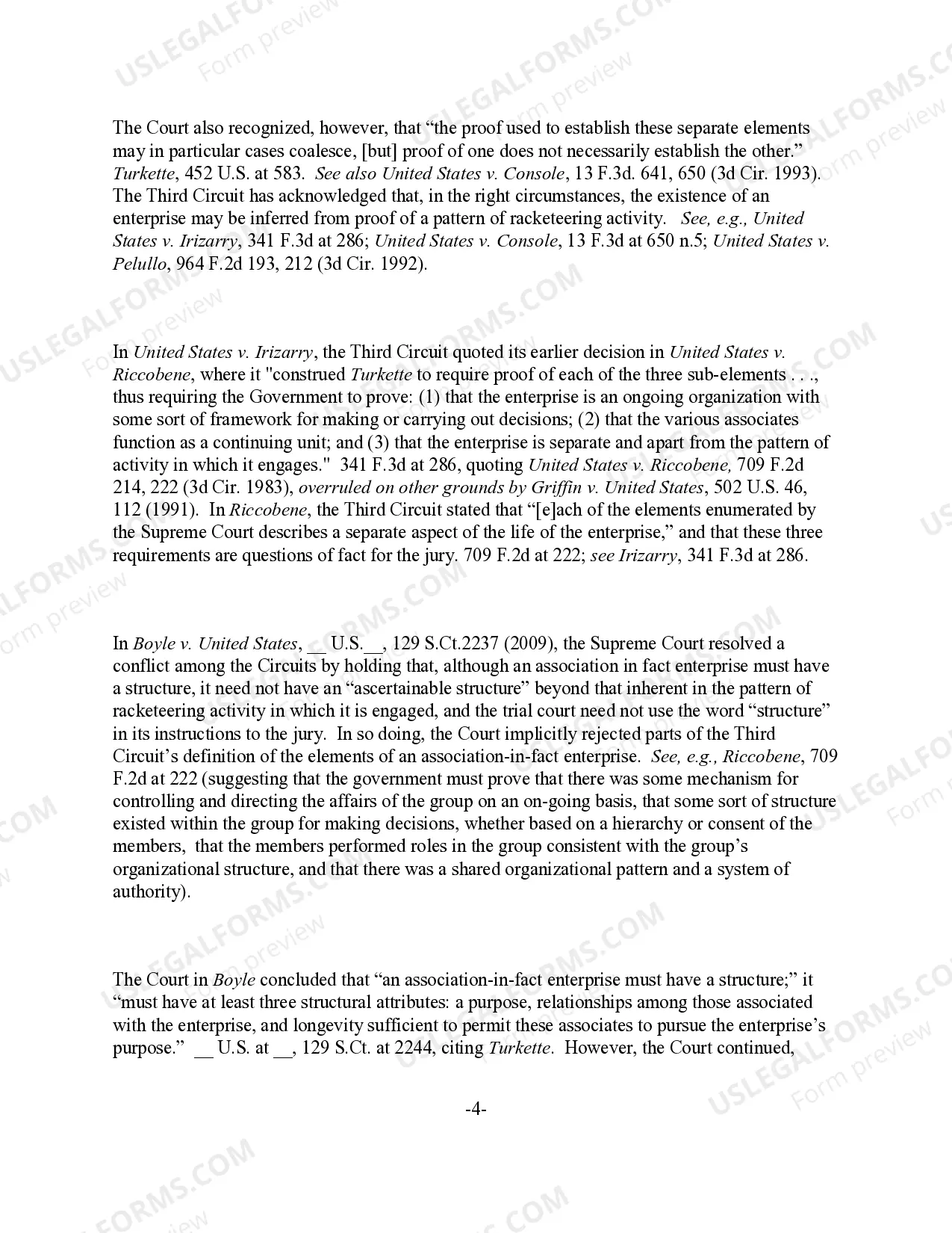Preview RICO - "Enterprise;" Association in Fact Defined