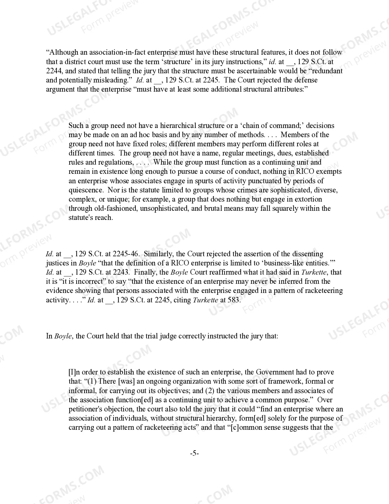 Preview RICO - "Enterprise;" Association in Fact Defined