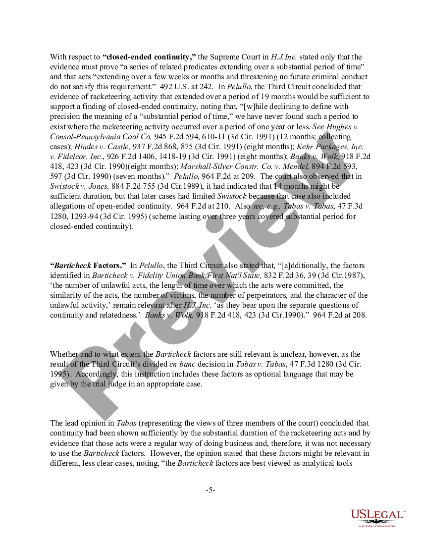 RICO "Pattern Of Racketeering Activity" Defined US Legal Forms