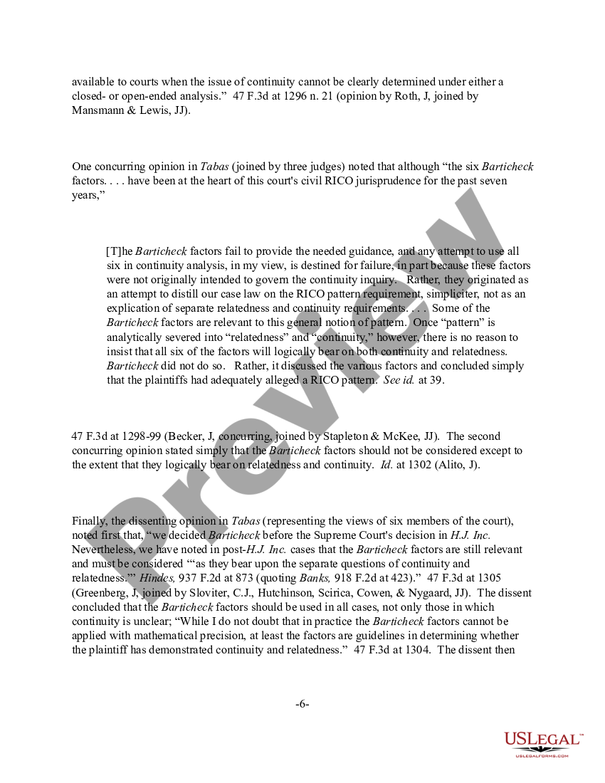 RICO "Pattern Of Racketeering Activity" Defined US Legal Forms