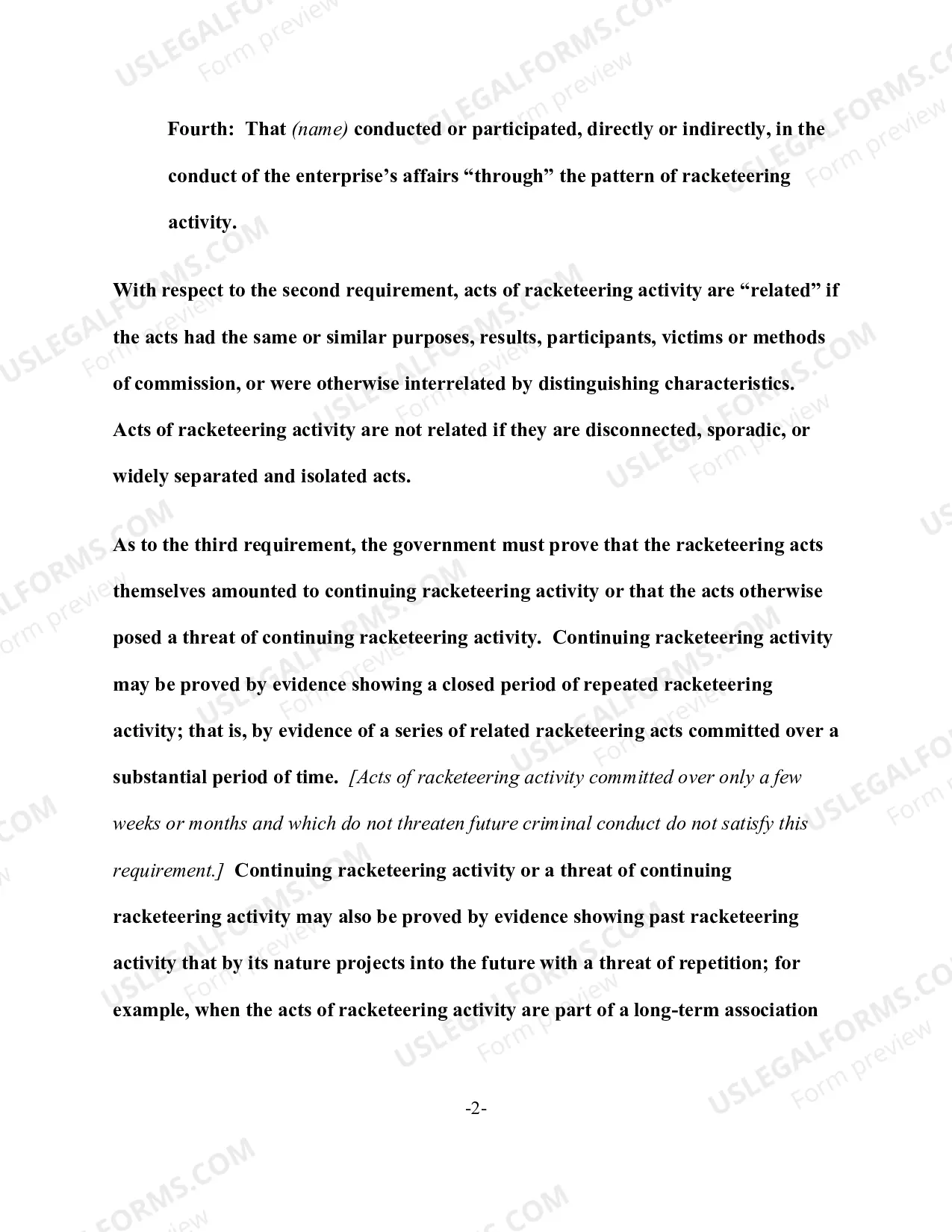Preview RICO - "Pattern Of Racketeering Activity" Defined