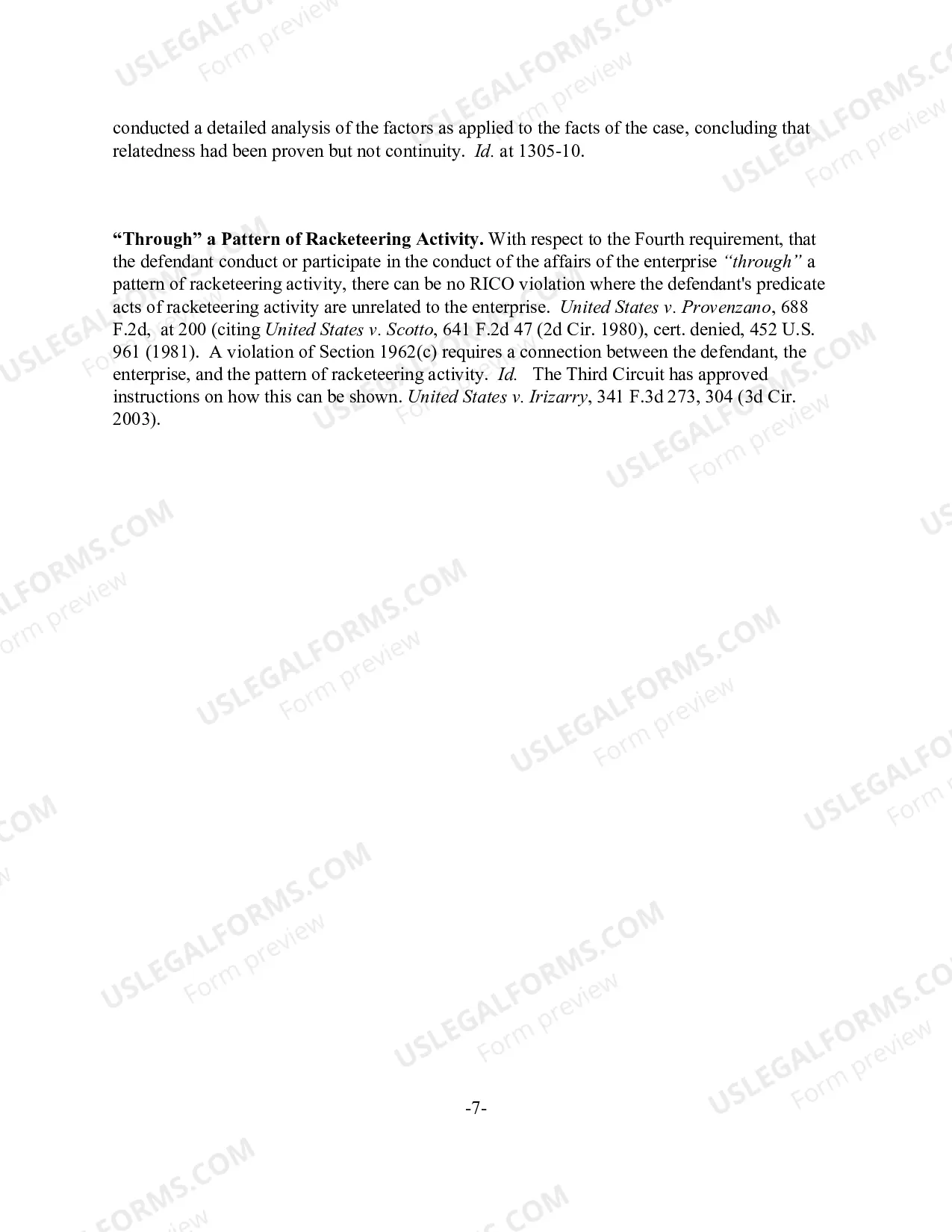 Preview RICO - "Pattern Of Racketeering Activity" Defined