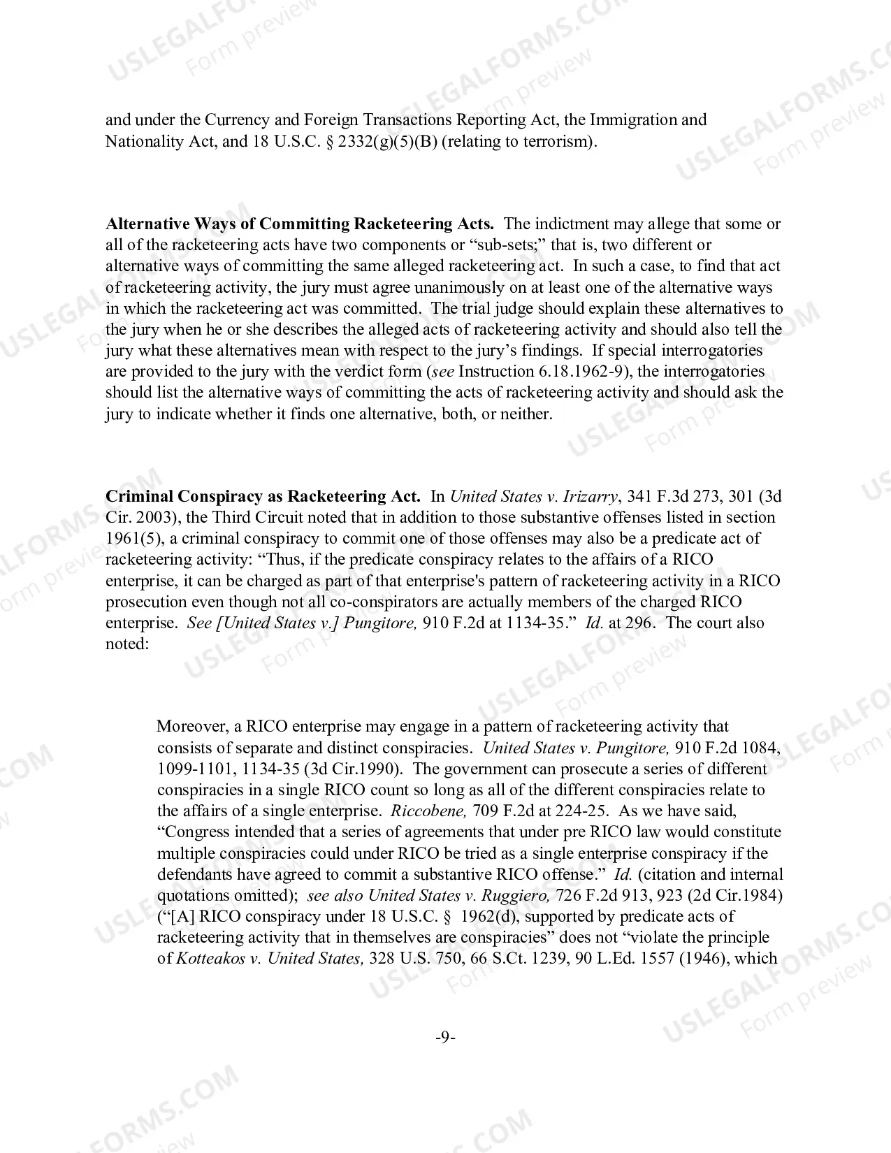 Preview RICO - "Pattern Of Racketeering Activity" Defined