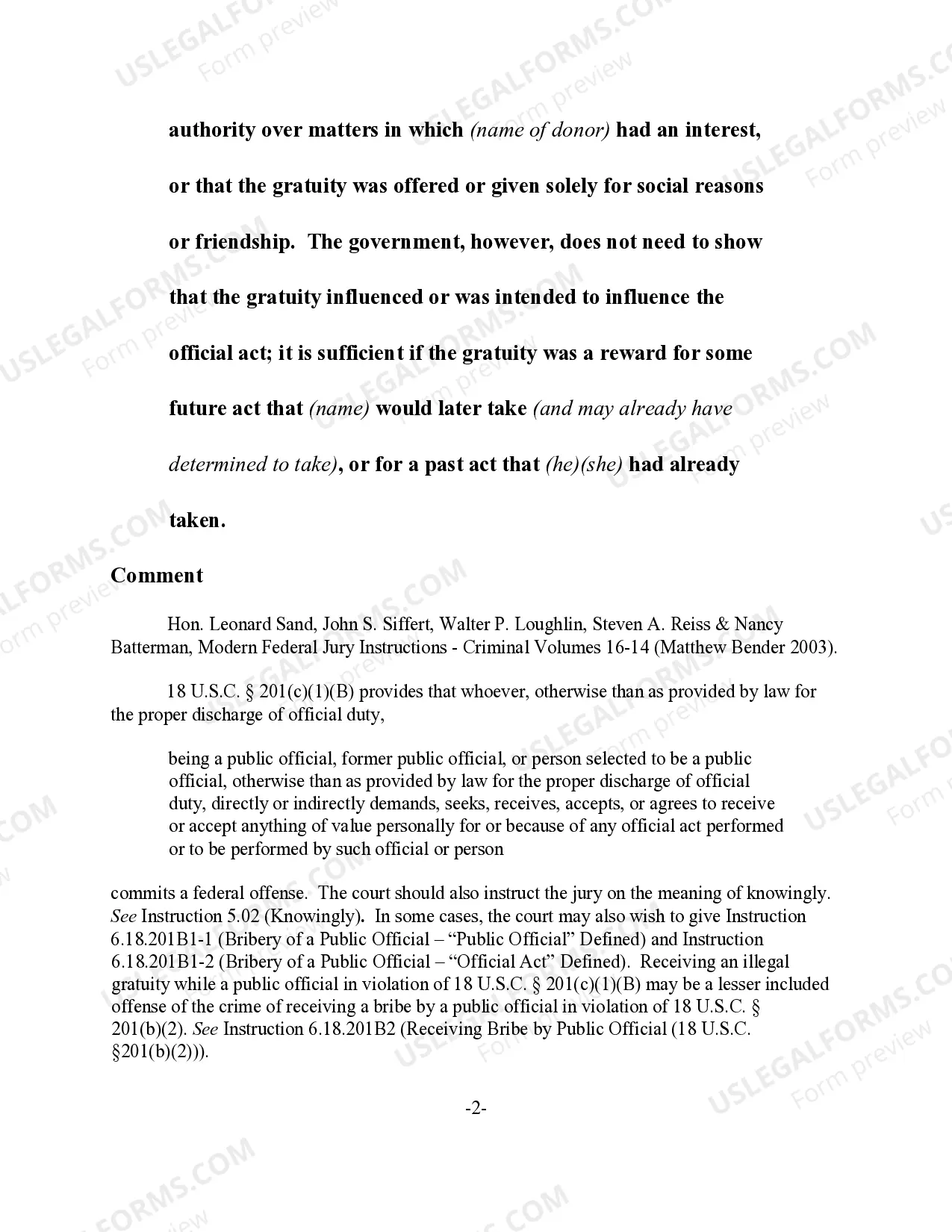 Preview Receiving Illegal Gratuity by a Public Official