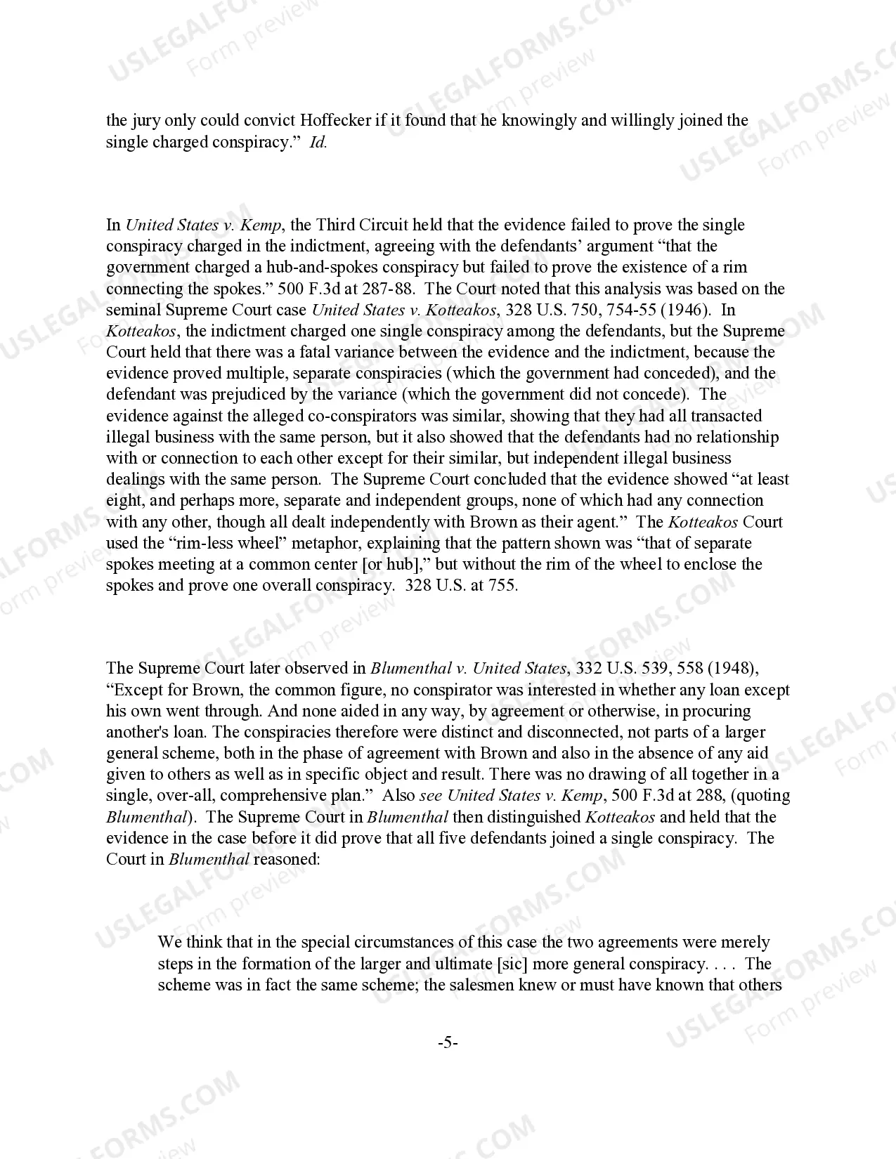 Preview Conspiracy - Single or Multiple Conspiracies