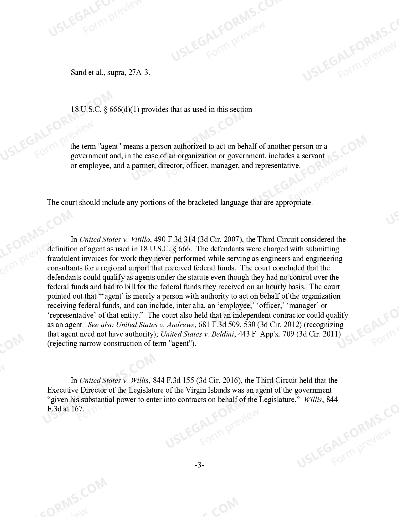 Preview Theft Concerning a Program Receiving Federal Funds - Agent of Organization or Government Defined (revised 2017)