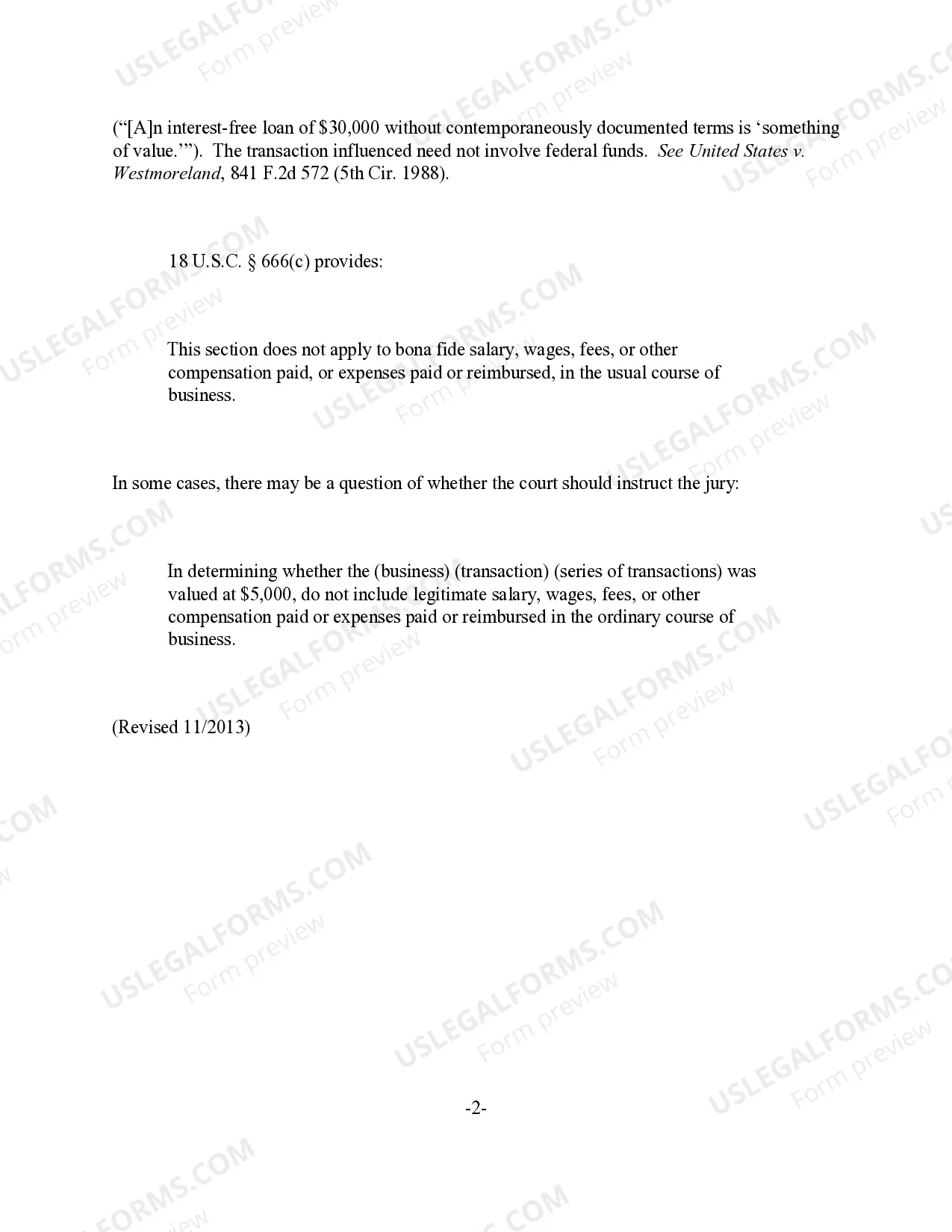Preview Bribery of an Agent - Determining Value of Transaction - revised 11/2013