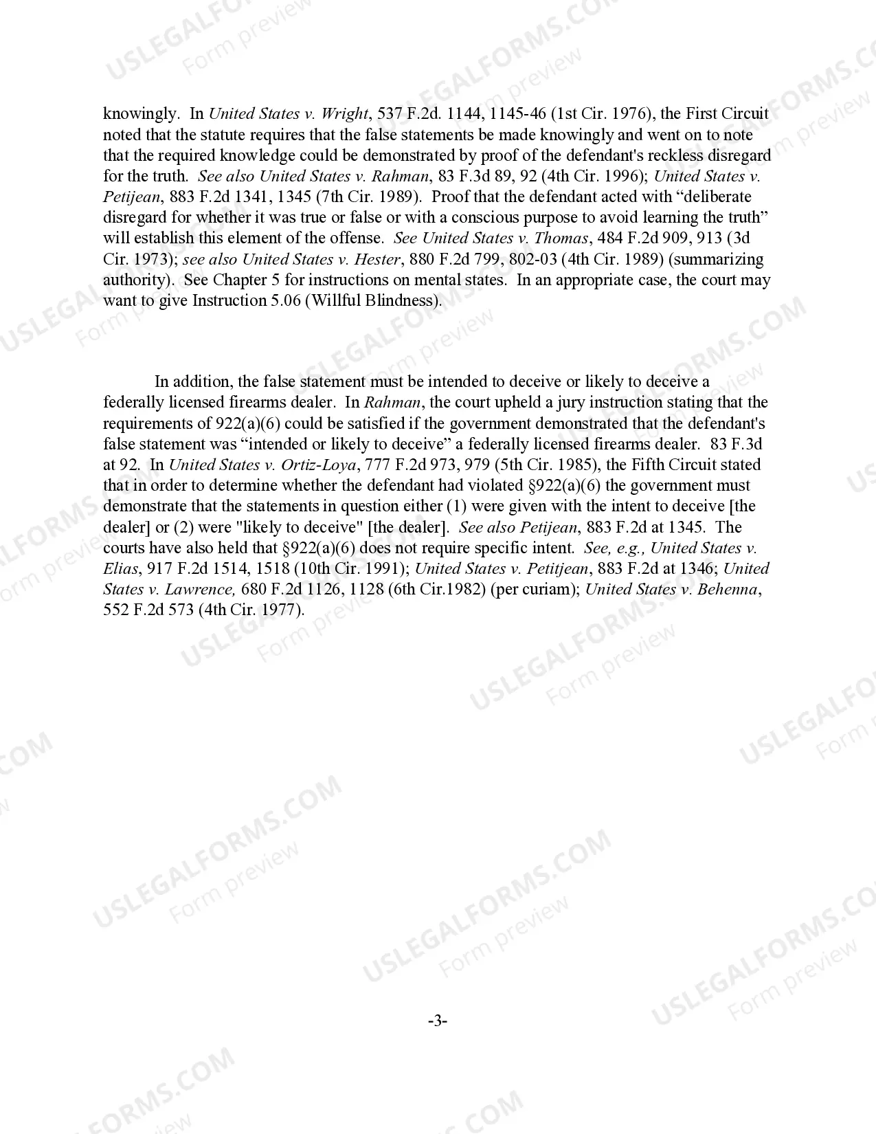 Preview False Statement in Purchase of a Firearm (18 U.S.C. Sec. 922(a)(6)) (revised 2014)