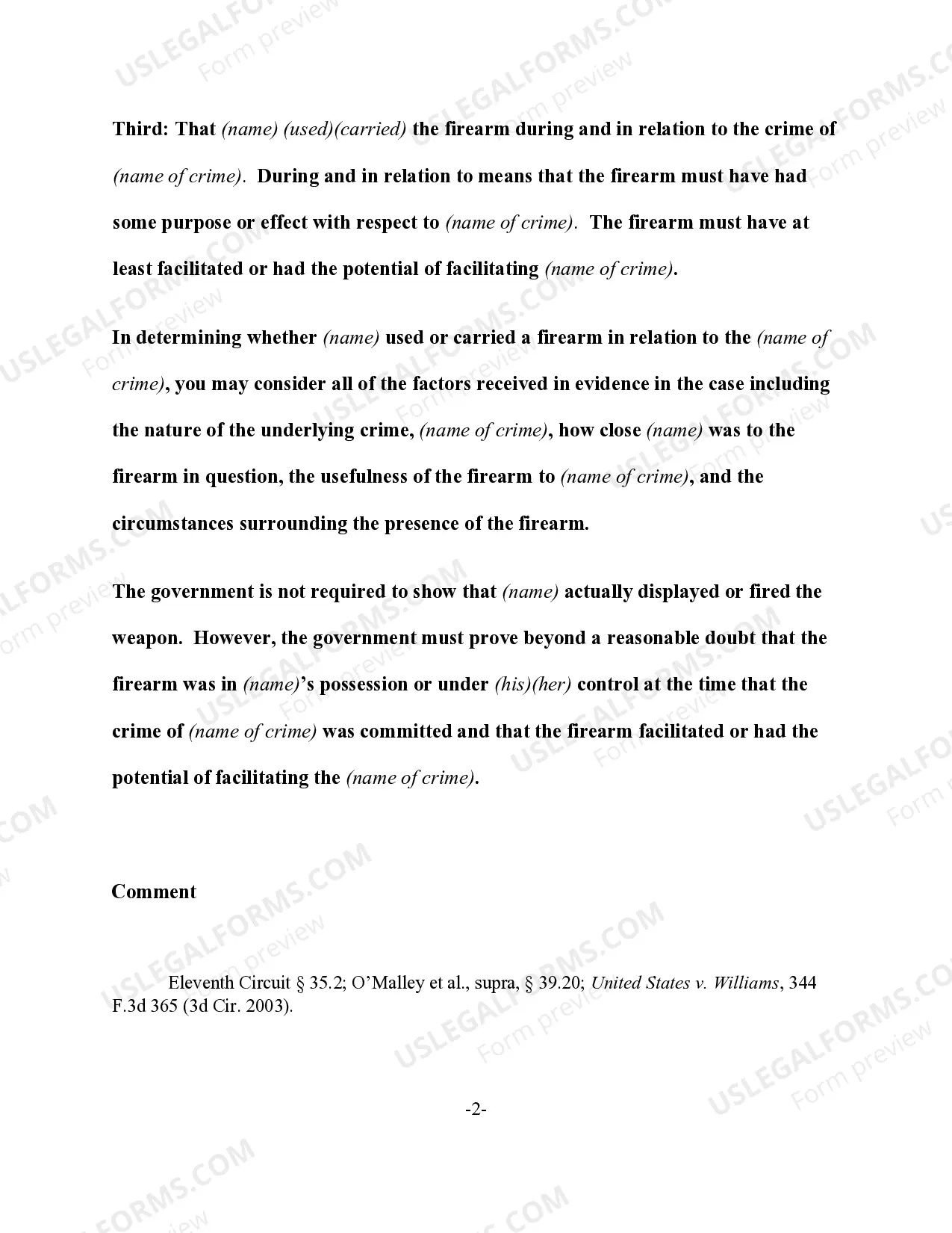 Preview Using or Carrying a Firearm During Any Crime of Violence or Drug Trafficking Crime (18 U.S.C. Sec. 924(c)(1)) (revised 2017)