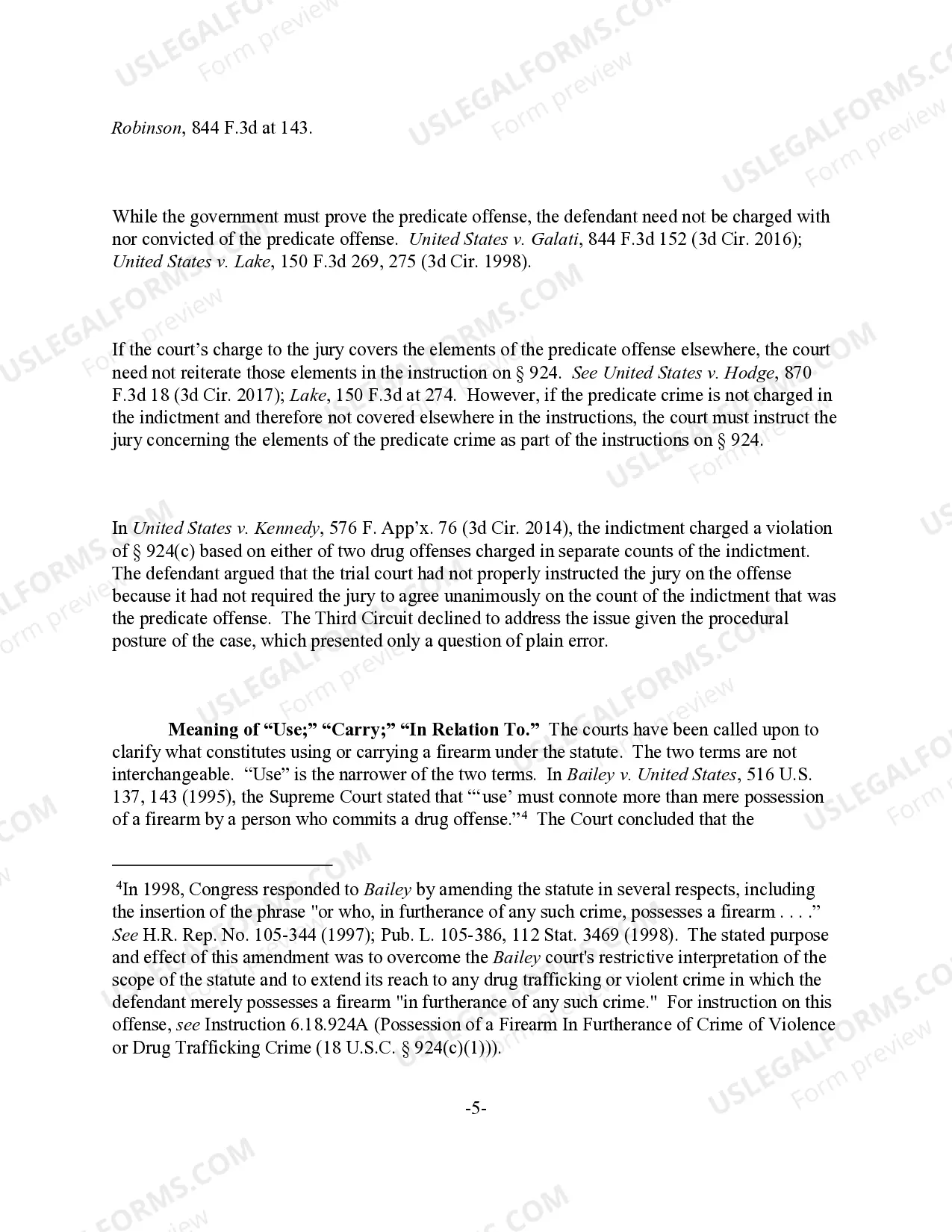Preview Using or Carrying a Firearm During Any Crime of Violence or Drug Trafficking Crime (18 U.S.C. Sec. 924(c)(1)) (revised 2017)
