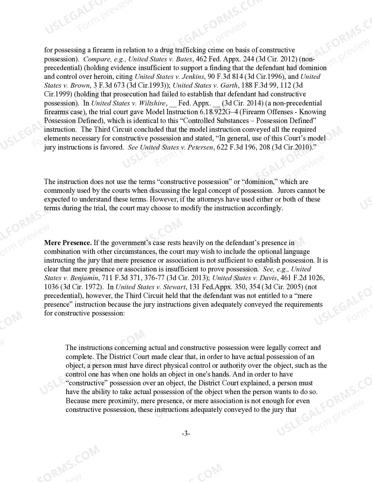Preview Controlled Substances Offenses - Possession Defined