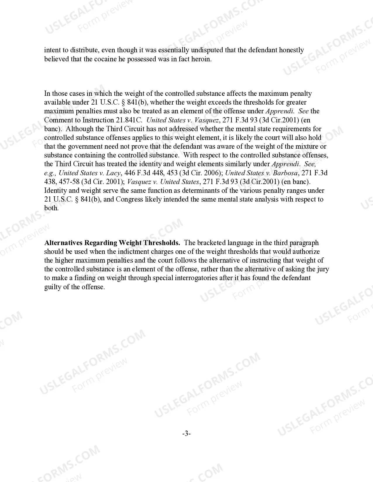 Preview Controlled Substances Offenses - Knowingly or Intentionally Defined