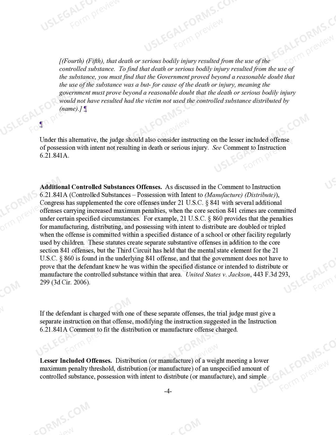 Preview (Manufacture) (Distribute) a Controlled Substance (21 U.S.C. Sec. 841(a) & (b))