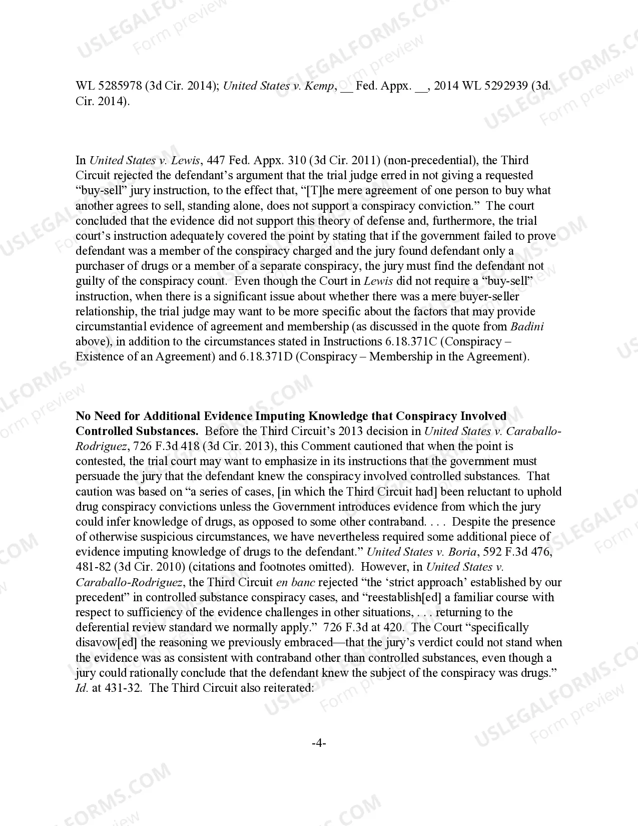 Preview Conspiracy to (Distribute) (Possess with Intent to Manufacture / Distribute) (Manufacture) (Possess) a Controlled Substance (21 U.S.C. Sec. 846)