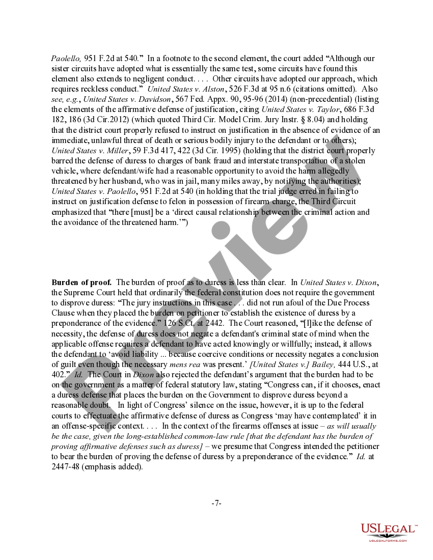 Duress (Coercion) US Legal Forms