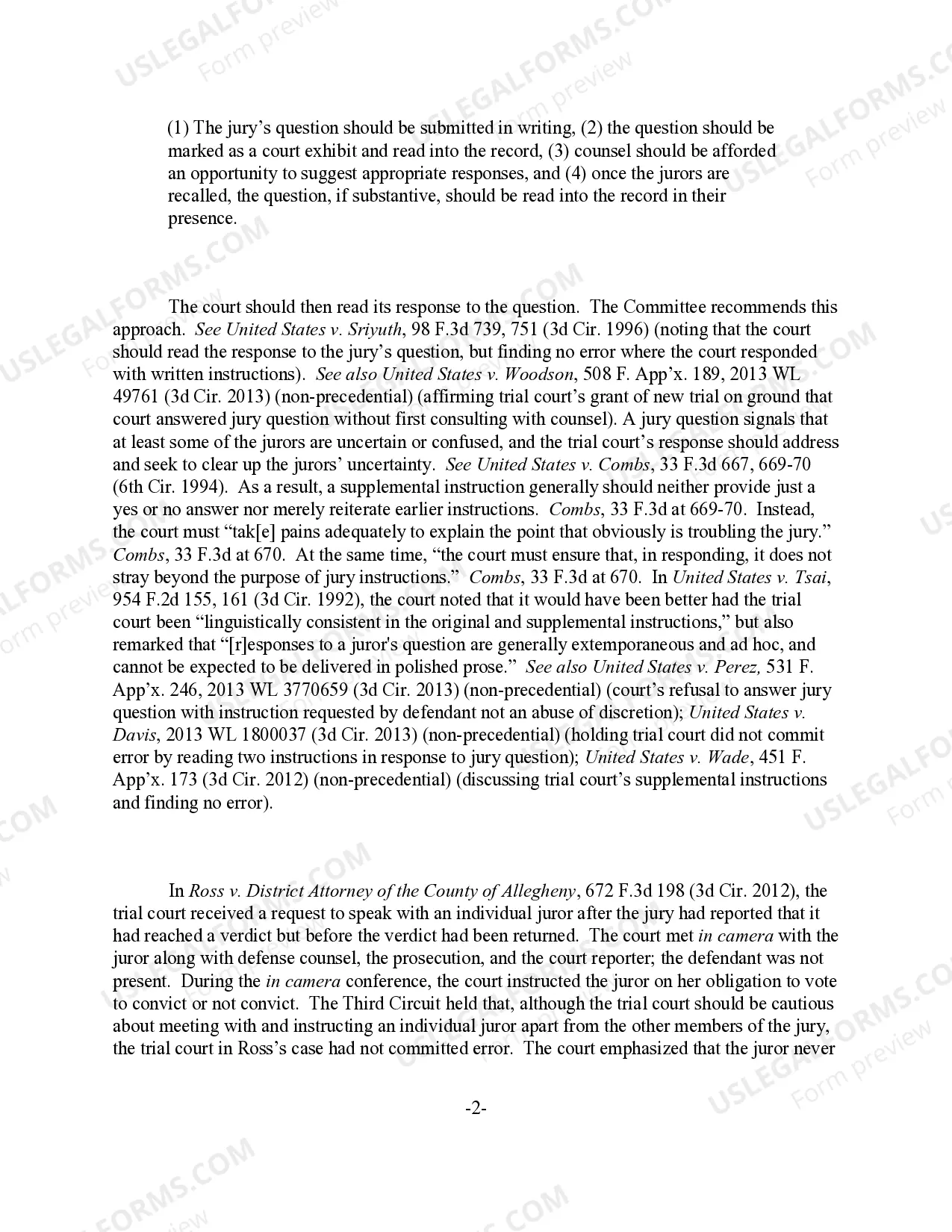 Preview Response to Jury Questions (revised 2013)