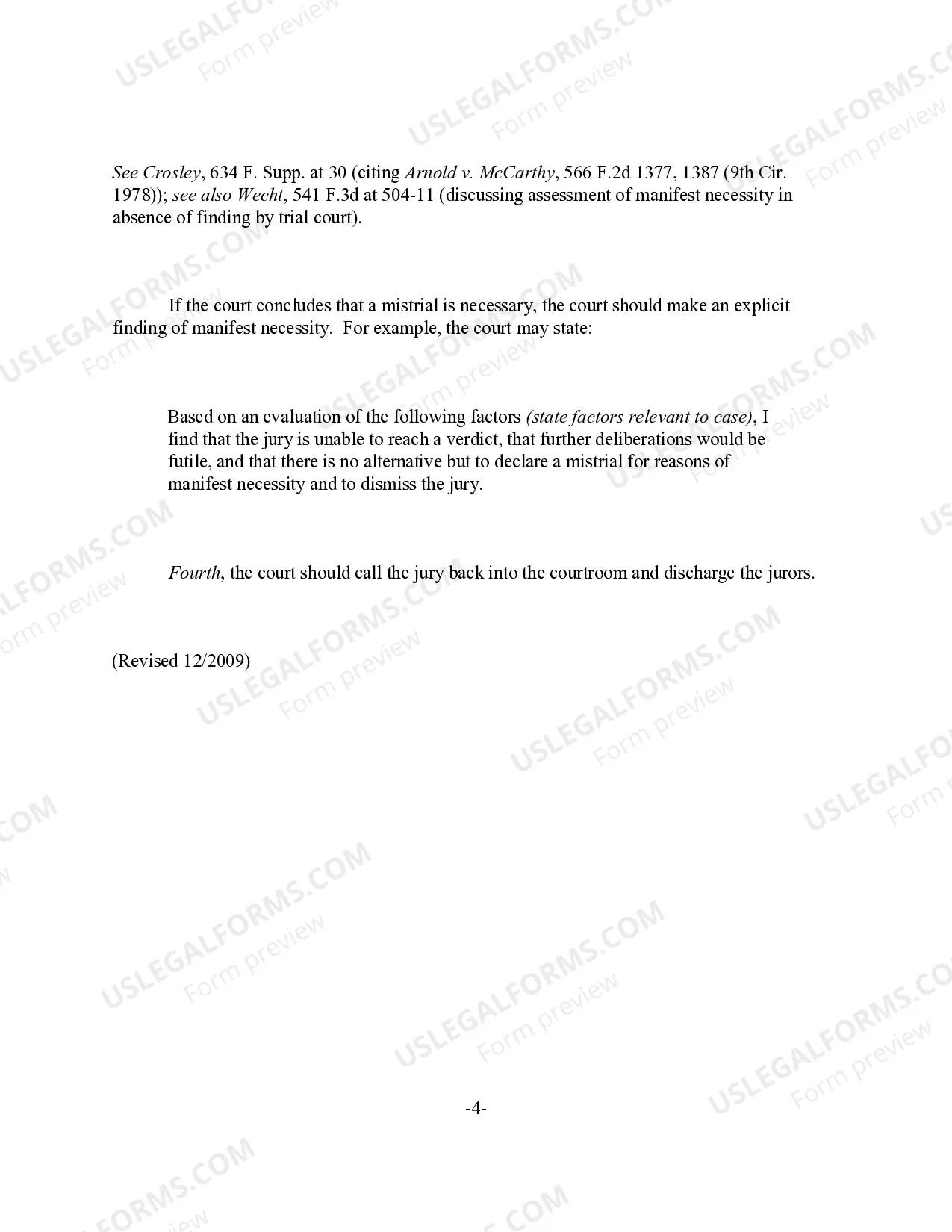 Preview Deadlocked Jury - Discharge (comment only)