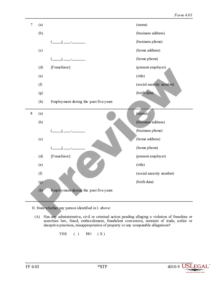 Get California Franchise Registration Application Preview California Franchise Registration Application