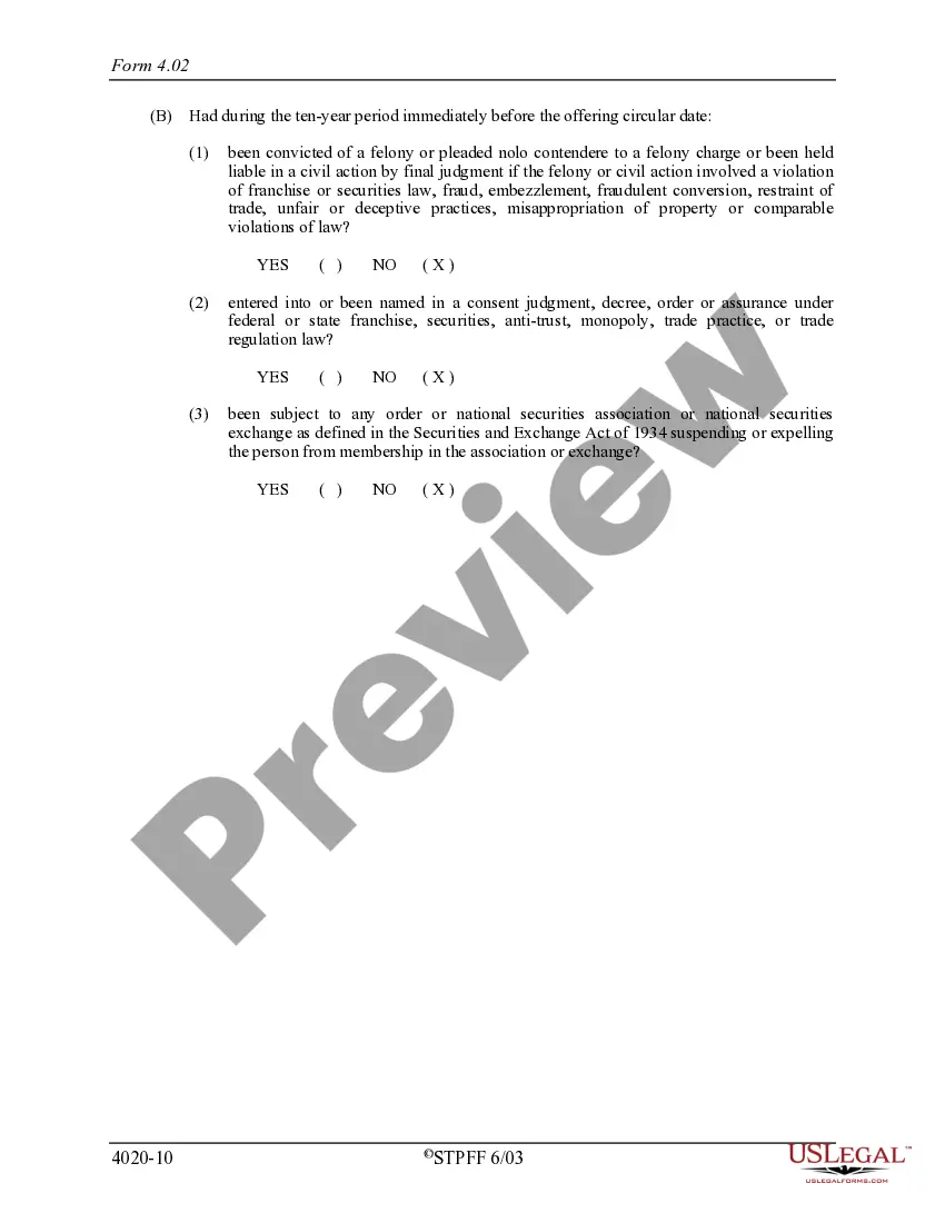 Preview Hawaii Registration for Offer Sale of Franchise or Supplemental Report to Registration Statement