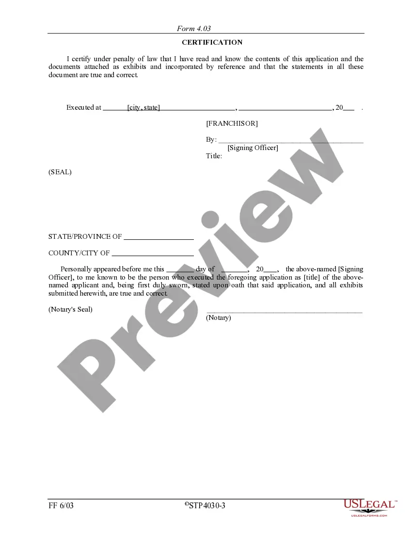 Get Illinois Franchise Registration Application Preview Illinois Franchise Registration Application