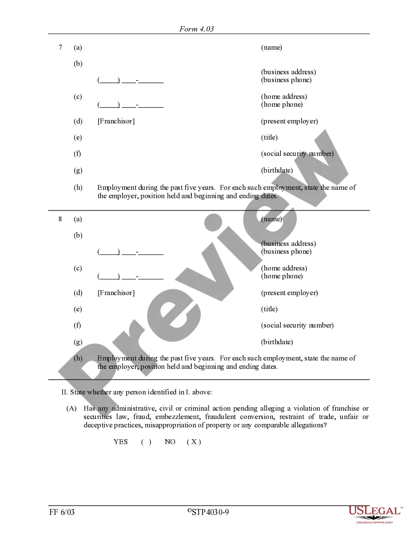 Get Illinois Franchise Registration Application Preview Illinois Franchise Registration Application