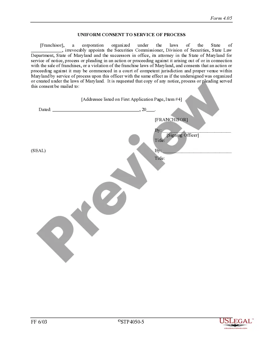 Get Maryland Franchise Registration Application Preview Maryland Franchise Registration Application