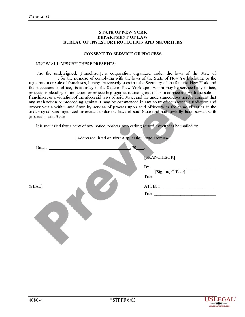 Get New York Franchise Registration Application Preview New York Franchise Registration Application