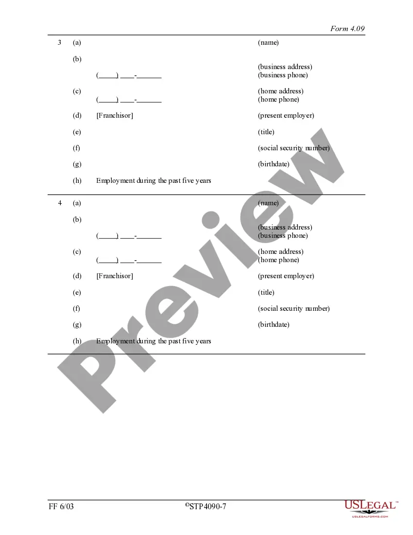 Preview North Dakota Franchise Registration Application